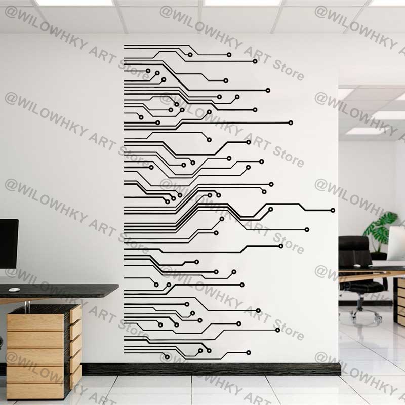 Office Tech Essentials - Circuit Board Science Playroom Technology Vinyl