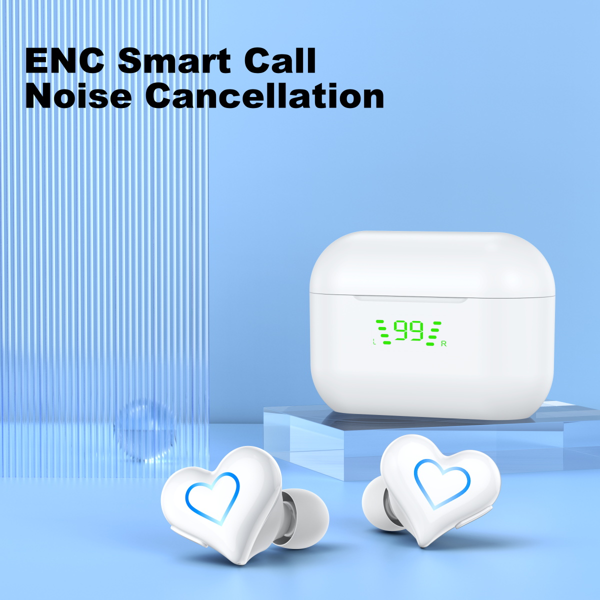 New heart shaped wireless blue - Office Tech Essentials avaliação e preço